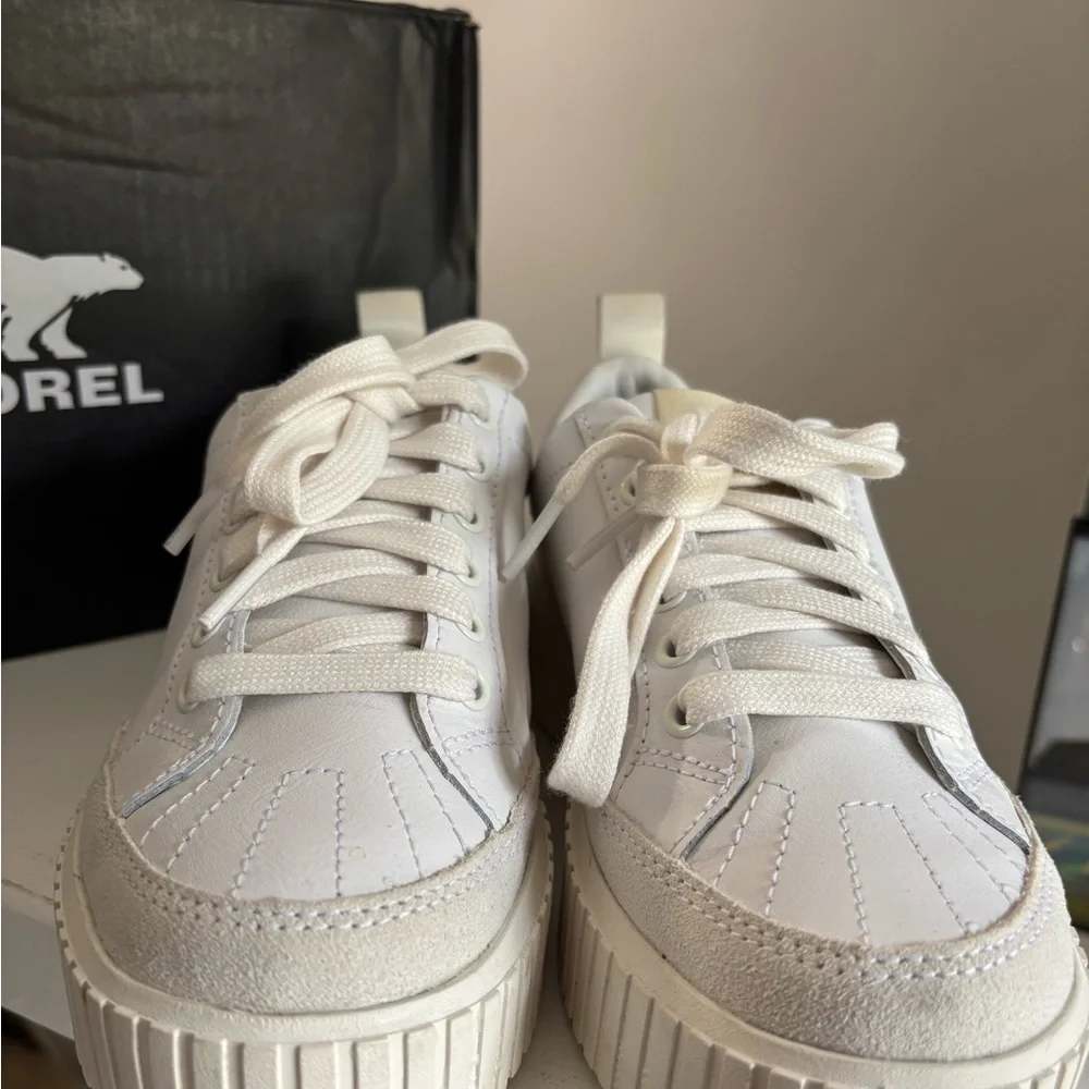 Sorel Cream White Platform Sneakers
